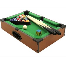 Carambola da Tavolo Casa Gioco Biliardo con Stecche e Palle 51x31x10cm 6 Buche