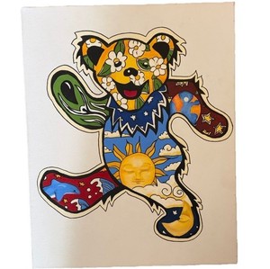 Grateful Dead Bear Elements of the Earth Hand-painted Canvas