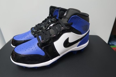 Nike Air Jordan 1 Mid TD Game Royal Patent Football NBY FJ6805-401 SIZE 11