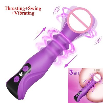 Thrusting Swing Vibrator Telescopic Clitoris G Spot Stimulator Massager