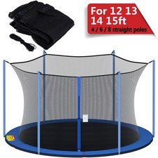 12/13/14/15ft Trampoline Safety Net Outdoor Enclosure Netting Replacement Part