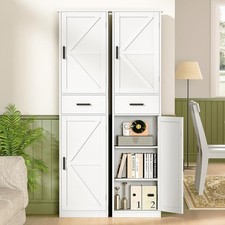 Tall Bathroom Cabinet Storage Cabinet 6 Shelves Drawer Bathroom Storage Cabinet