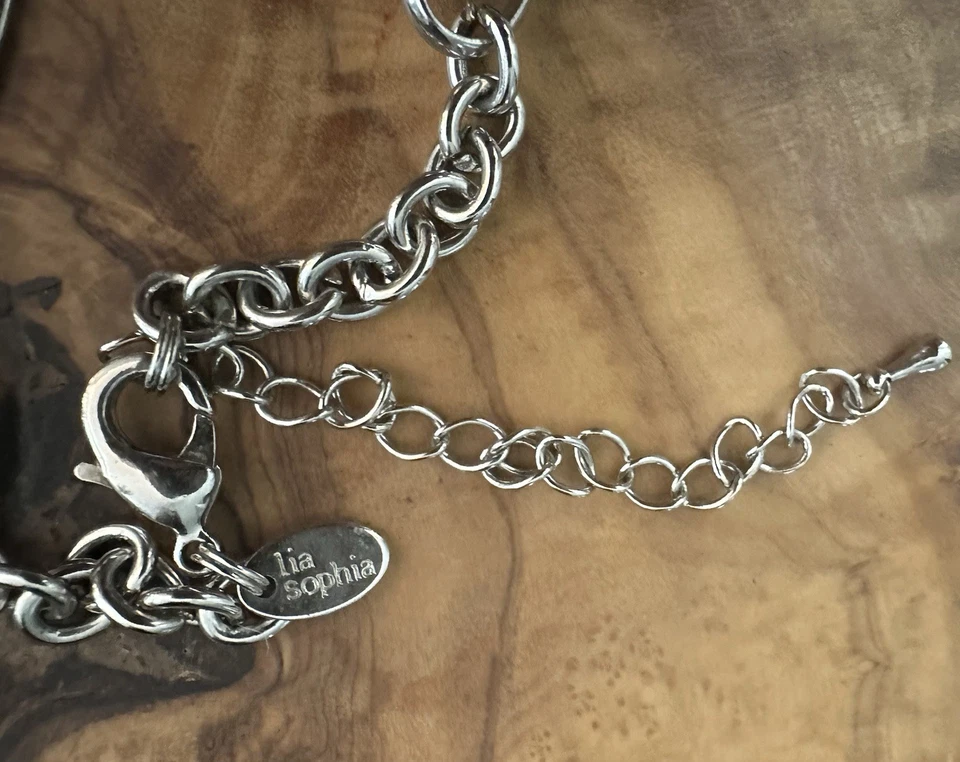 Collar Cadena Geométrica Lia Sophia MODULAR Estilo Más Largo Tono Plata Foto 4 de 4