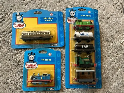 ERTL New Die-cast Lot - FIVE PACK, THOMAS, PERCY, PETER SAM, TOBY, SLOW COACH - product listing photo