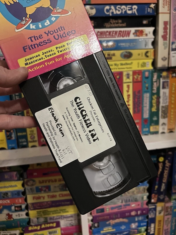 Rare OOP VHS Tape Chicken Fat Video 1996 School Video Fitness Old School Weird - Image 2 of 4