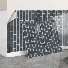 30 Packs Self-Adhesive Marble/Wood PVC Cladding Wall Panels for Kitchen Bathroom