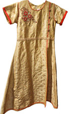 Unbranded Womans size 38 gold/orange kurta. Beaded embroidered