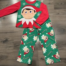 Unisex Elf on the Shelf Fleece Pajama Set Size Medium M Christmas Pajamas