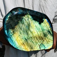 4.07LB Natural Labradorite Quartz Crystal Freeform Mineral Specimen Healing