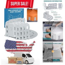 Bed Sheet Holders for Corners: Lock Sheet Holders with Reinforced Clips Keep ...