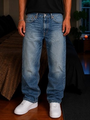 793 Herren 505 Modell Levis Jeans Blau Straight Leg Lange Hose Gr W34 L30