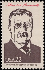 US Scott # 2218g, Theodore Roosevelt, Ameriplex, 1986 22¢ Stamp MNH