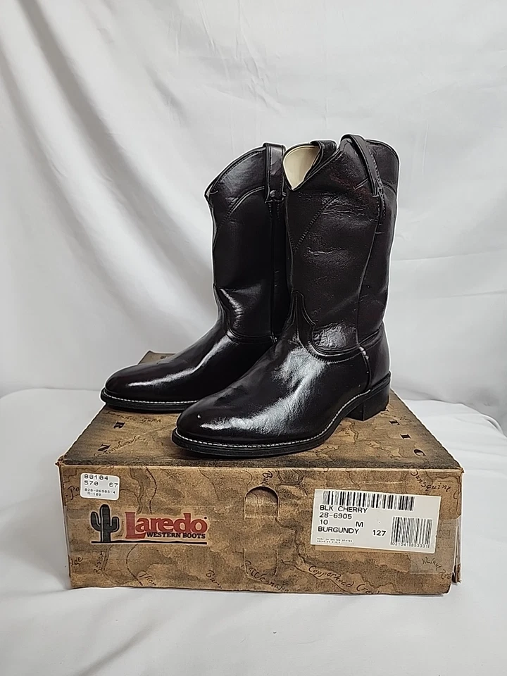 NWT Laredo Women's Size 10M Leather Western Cowboy Boot Black Cherry 6905  - Image 3 of 4