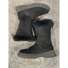 Zara Fur Lined Boots Womens Size 36 US 6 Winter Black Suede Cozy Outdoor