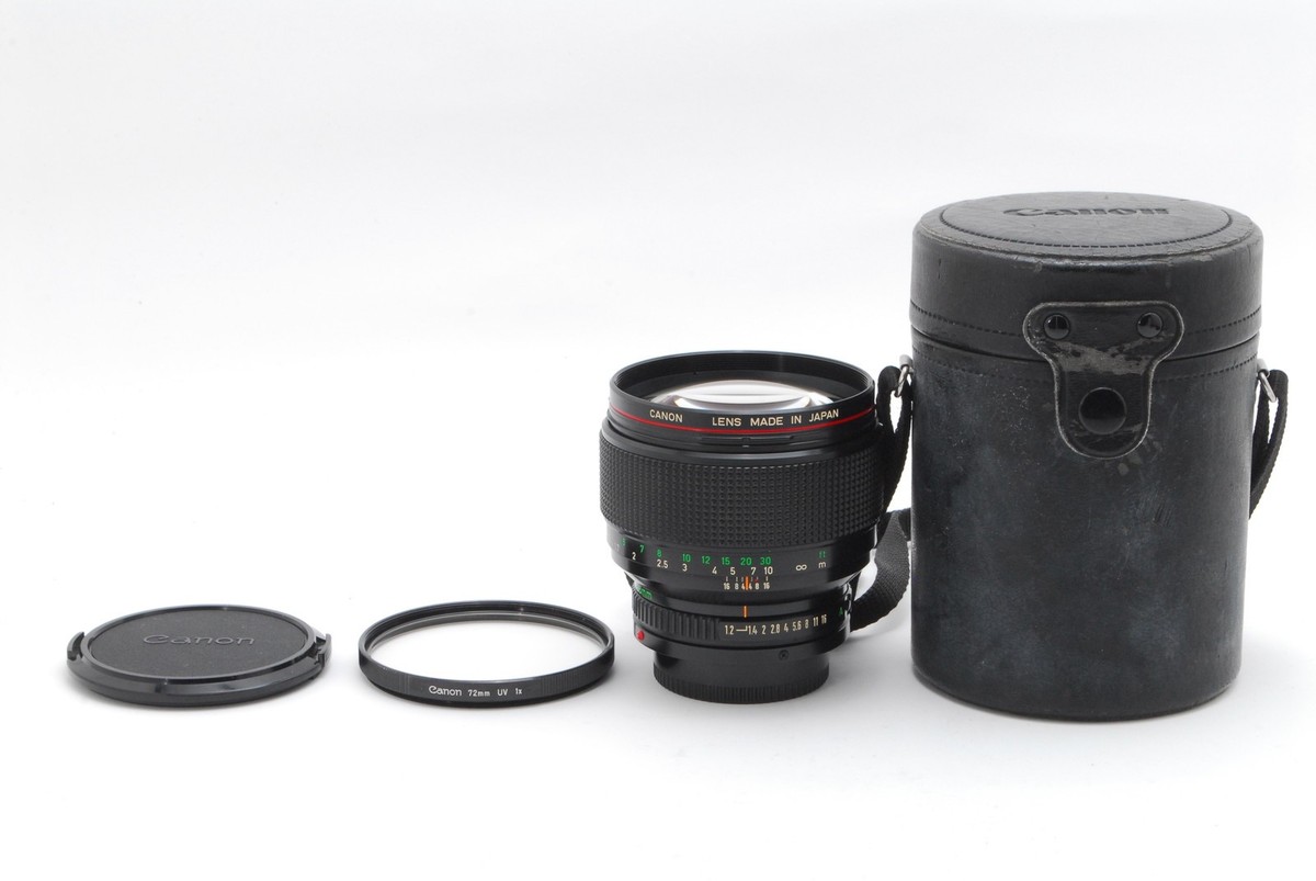 CANON キャノン FD NFD 85mm F1.2 L 動作快調 レンズ Top MINT w/case] Canon New FD NFD 85mm f1.2 L Portrait MF