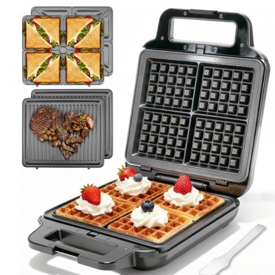 Belgian Waffle Maker with Removable Plates, Waflera Electrica, Large Waffle I...