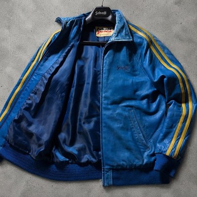 Mens Schott Great schott track jacket lamb leather blue L shot riders