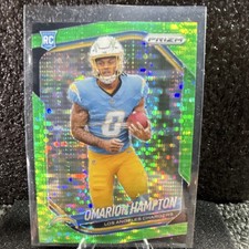 Panini 2025 Prizm Omarion Hampton Green Pulsar Prizm Rookie Chargers #355