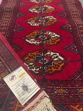 Handmade Pure Wool Turkmen Tekke Carpet + Authenticity Seal 268K knots m2 UNUSED
