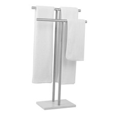 Free Standing Towel Rack for Bathroom - Finish - Stand Alone 2 Brushed Nickel