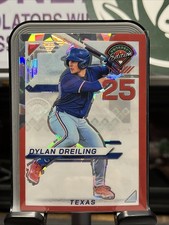 2025 Panini Prospect Edition Dylan Dreiling Red Ice Prizm Texas Rangers Card #41