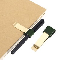 FüR Notebook, Retro Messing-Pen Loop, DunkelgrüN/Messing
