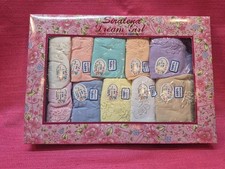 Vintage NOS Cotton Panty Briefs Set 10 Pairs Size 7 Boxed Embroidered