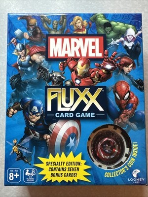 Marvel Fluxx Card Game with Collector's Coin COMPLETE Looney Labs 2019 Superhero