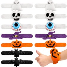 12 PCS Halloween Stuffed Animal Slap Bracelets Plush Animal Slap Bracelets Cu...