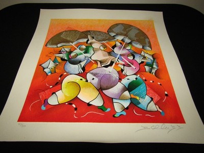Signed/Numbered Limited Edition Serigraph By David Schluss  Parasol Parade  #123