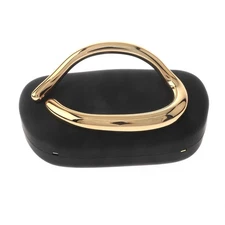 Gold Tone Metal Hardware Handle Fashion Acrylic Clutch Evening Bag BZY246-BLK