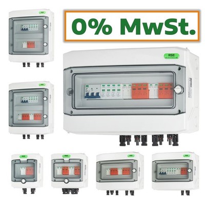 RSE SOLAR ANSCHLUSSKASTEN PHOTOVOLTAIK AC DC 1-2-STRINGS ÜBERSPANNUNGSSCHUTZ