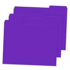 File Folders, 120 Pack Colored File Folder Letter Size, 1/3 Cut Tab Purple