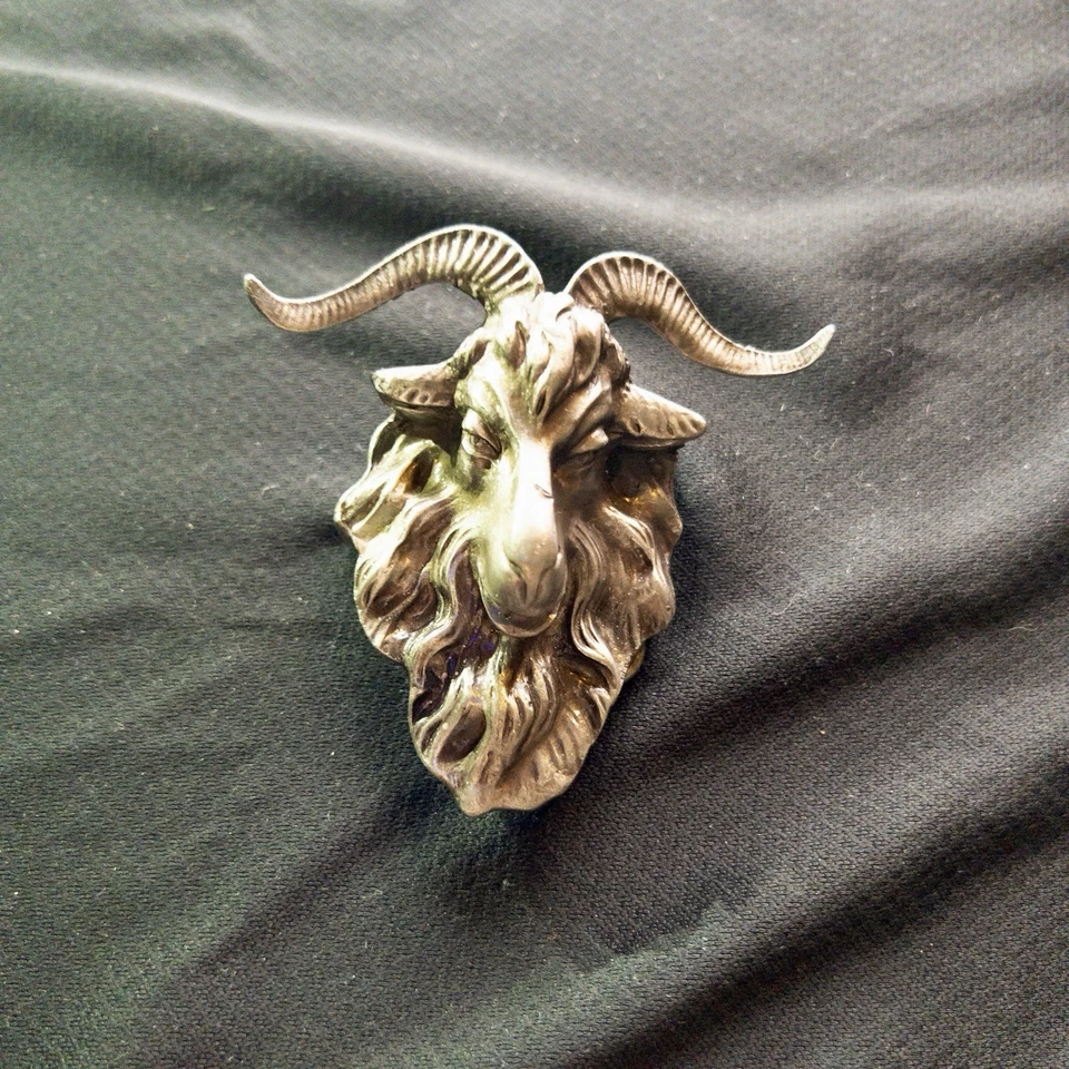 Vtg Bergamot Brass Works 1974 GOAT Head Belt Buckle Western Ranch Southwestern - Image 2 of 4