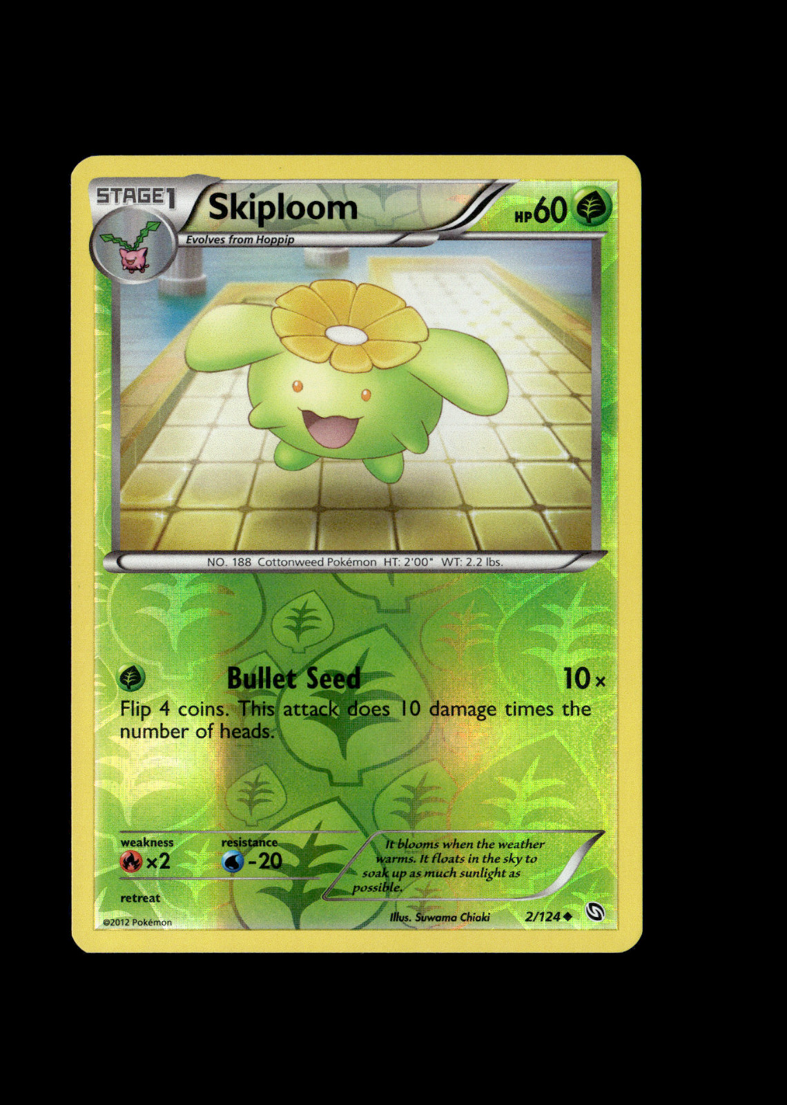 Pokemon 2012 Near Mint NM Skiploom Dragons Exalted REVERSE 2/124 Card