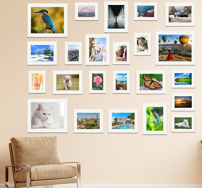 23-teilig Mehrbild Familie Collage Fotorahmen Kunst Wohnkultur Wand weiß Set