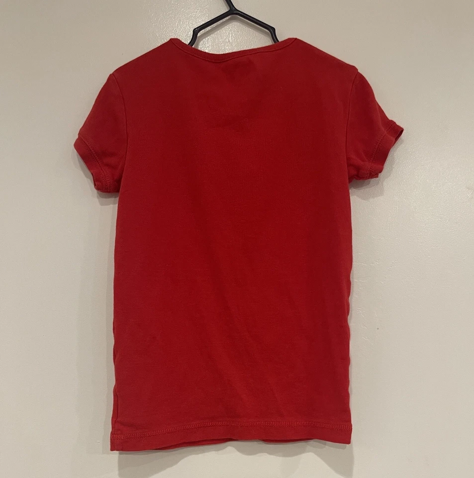 Gap Kids DC Girls Glitter Wonder Woman Logo Cotton Short Sleeve PJ Top Red Sz 10 - Image 4 of 4