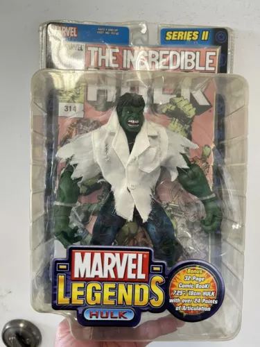 Marvel Legends HULK Variante Camisa Desgarrada Blanca 2002 Serie II 2 Toy Biz Cómic Nueva en Caja