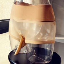 Mens Seamless Shorts See-through Velvet Pantyhose Penis Sheath Underwear Boxer