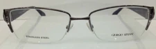 GIORGIO ARMANI GA742 DHY PURPLE SHINY METAL SEMI RIM EYEGLASSES FRAME 53-17-135