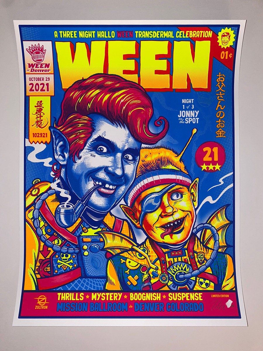 Ween Poster Mission Ballroom Denver N1 10/29/21 Silkscreen S/N