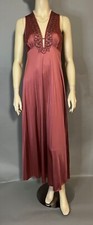 Vintage Vanity Fair long nightgown with embroidered leaf design size 32