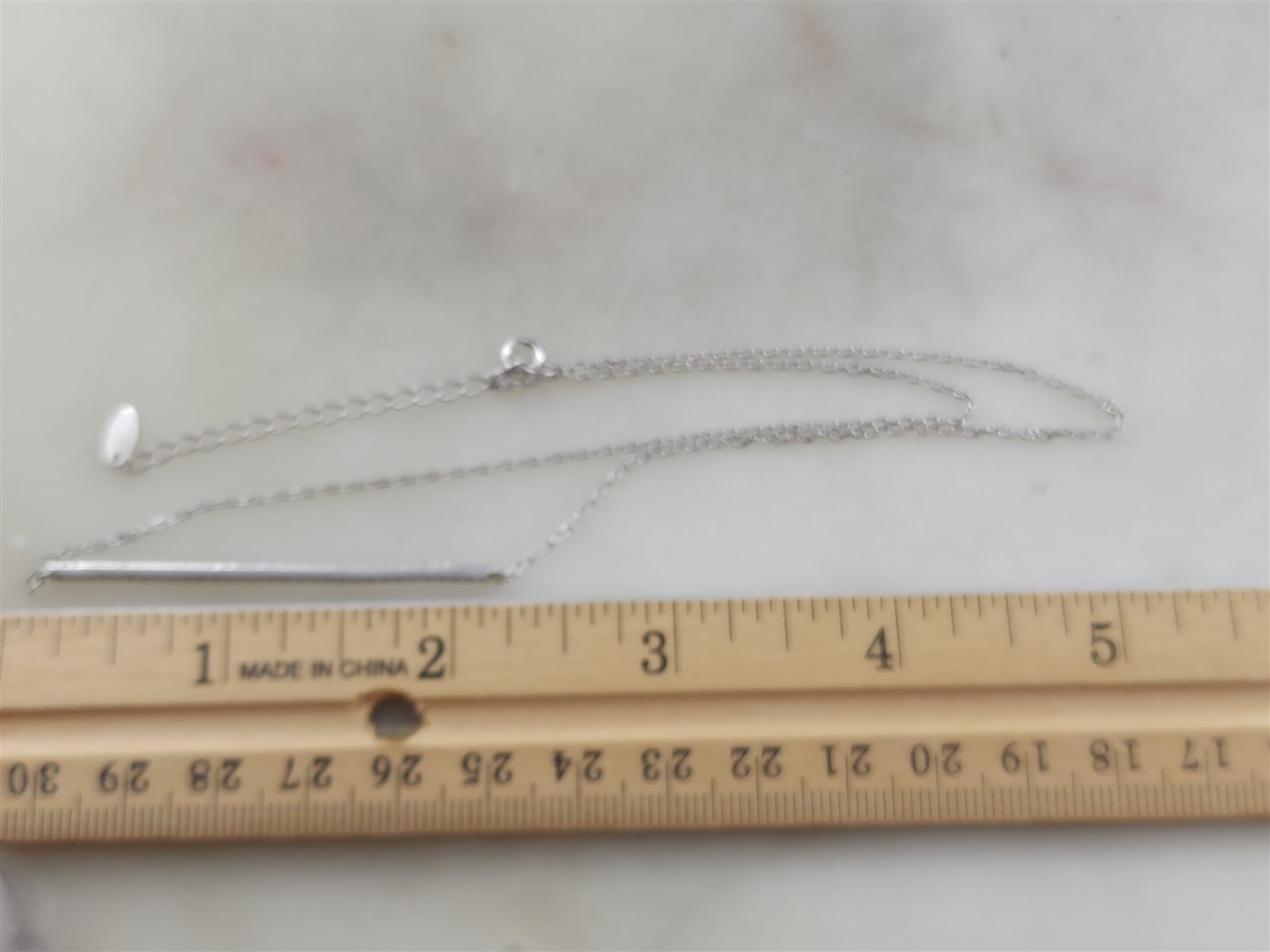 Solid Sterling Silver Sparkling Gemstone Bar Neck… - image 6