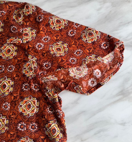 Juego de 2 Top y Falda Floral Marrón Naranja Años 70 HECHOS A MANO 2X/3X Cottage Boho - Imagen 5 de 12