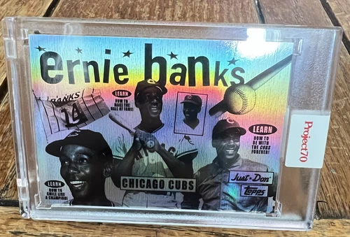 JERSEY NUMBER! #14 36/70 Rainbow FOIL Ernie Banks Don C Project 70 Cubs Topps