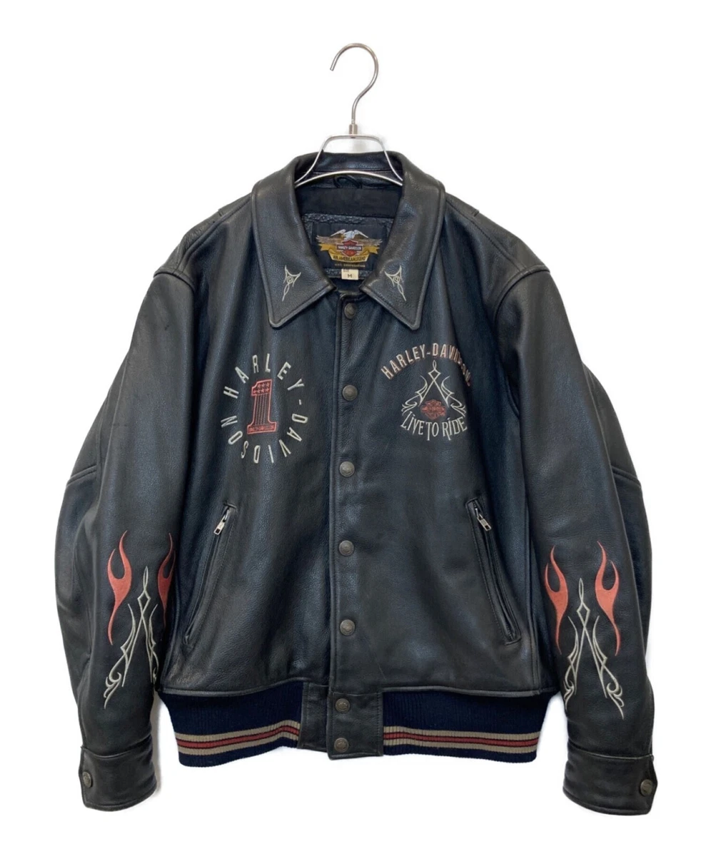 Harley-Davidson Riders Leather Single Jacket M Size Black Men's