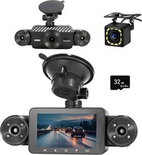 4 Channel Dash Cam 360  View, Front Rear Left Right Camera 4K/2K/1080P/720P S322