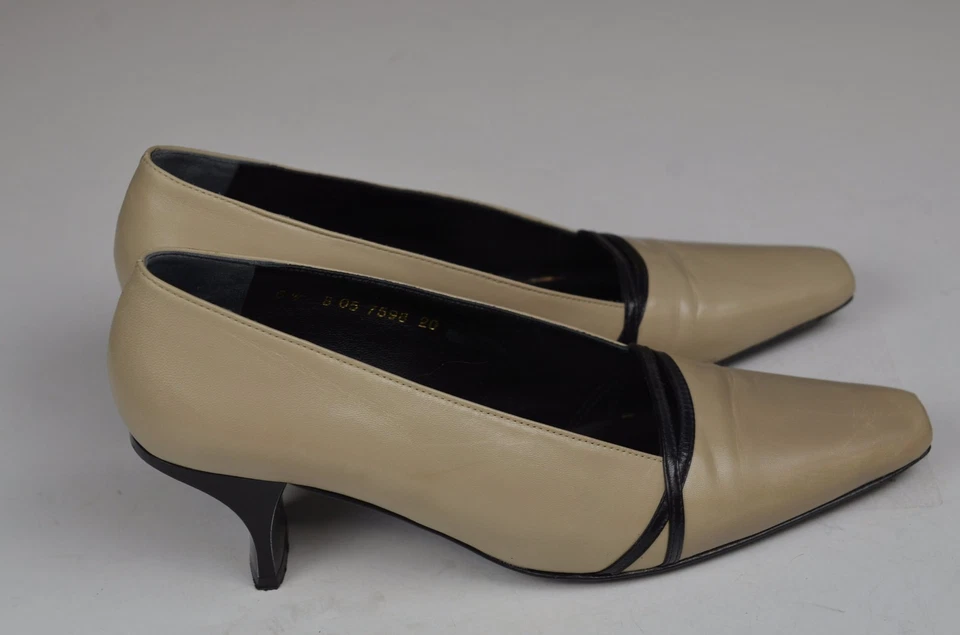 Zapatos de salón Robert Clergerie para mujer color tostado talla 6,5 Francia carrera punta puntiaguda Foto 4 de 4