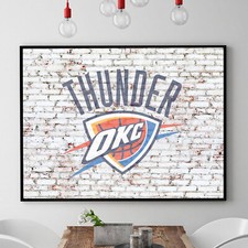 Oklahoma City Thunder Basketball Wall Art Print NBA Gift Man Cave POSTER CANVAS
