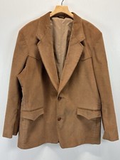 Vtg Pioneer Wear Blazer Jacket Men's 50L Brown Corduroy Western Yoke Elbow Patch